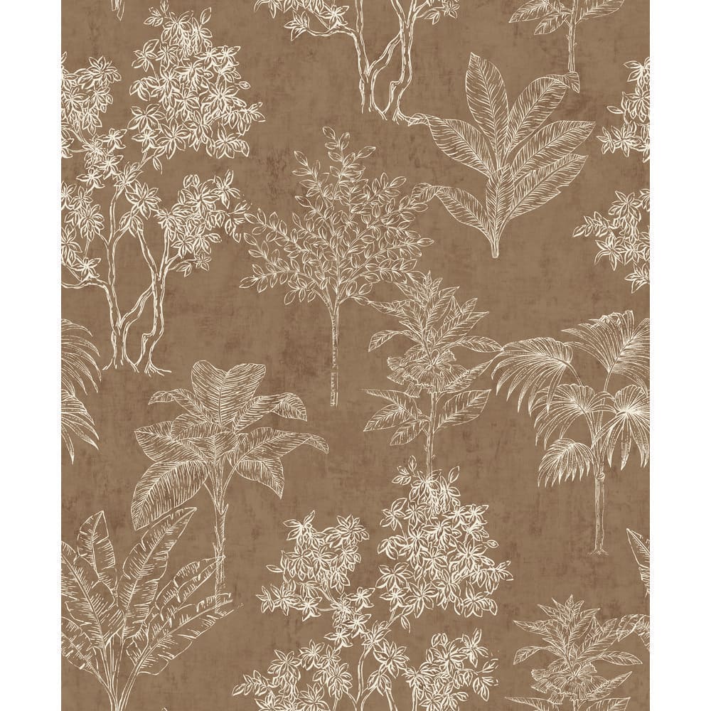 Zen Collection Beige Floating Foliage Metallic Sheen Finish Non-Pasted Non-