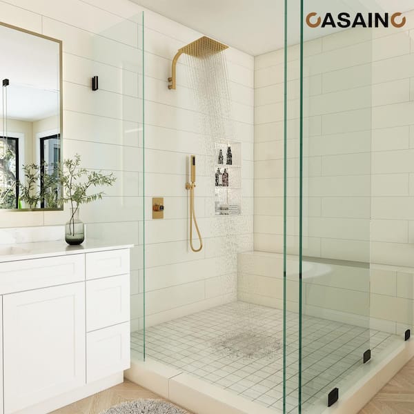 2-Function Single Handle 1-Spray Shower Faucet 1.8 GPM with Easy to Install in. Brushed Gold
