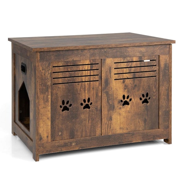 FORCLOVER Flip-Top Hidden Cat Litter Box Enclosure with Side Entrance