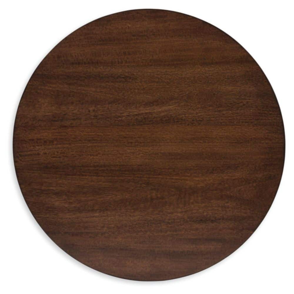 Korestone 26" Round Dark Brown Wood End Table