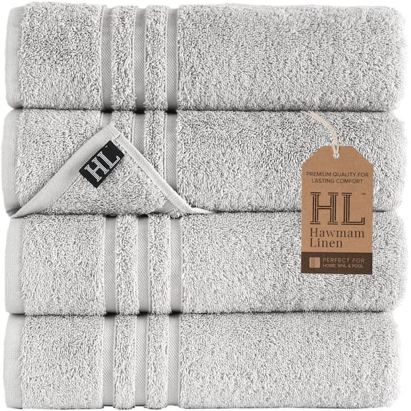 Ice Silver Bath Towels 4-Pack Soft and Absorbent, Premium Quality Perfect for Daily Use 100% Cotton Towel 600 GSM