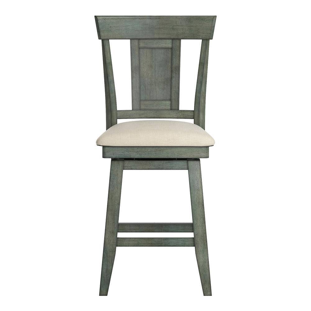24 in. H Antique Sage Panel Back Swivel Chair with Beige Linen Seat price history on PriceWatchPro
