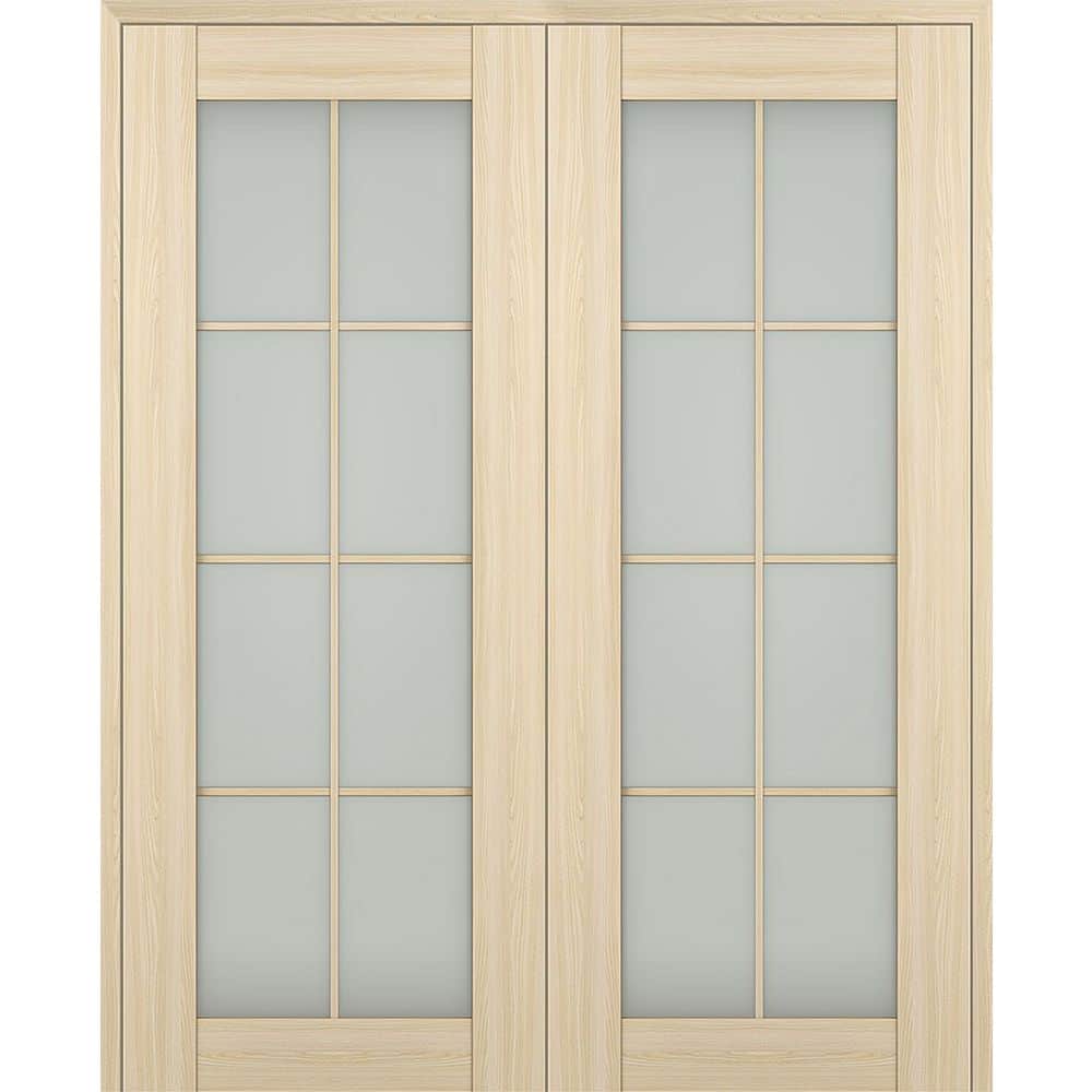 Avon 8 Lite N 56 in. x 84 in. Both Active 8-Lite Frosted Glass Loire Ash Wood Composite Double Prehung French Door price history on PriceWatchPro