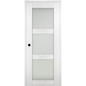 Vona 3 Lite 32" x 79.375" Right-hand Frosted Glass Ribeira Ash Composite Solid Core Wood Single Prehung Interior Door