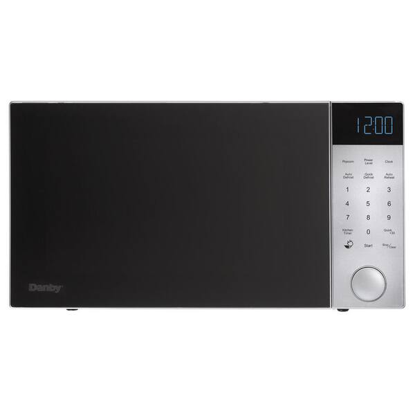 Danby 1.1 cu. ft. Countertop Microwave in Brushed Silver with Black Front