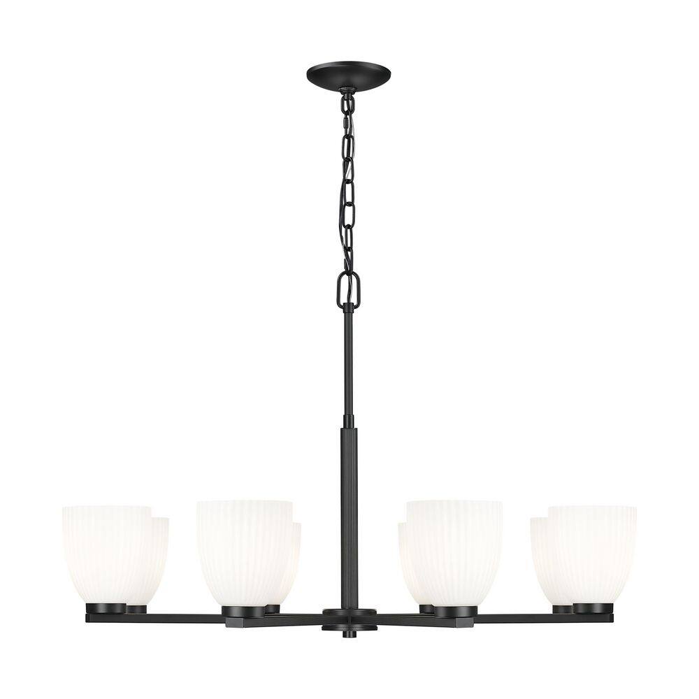 Naya 8 light Matte Black Chandelier for Indoor Use with No Bulbs Included price history on PriceWatchPro