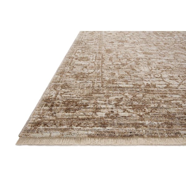 Sorrento Bark/Natural 6 ft. 7 in. x 9 ft. 10 in. Oriental Fringe Area Rug