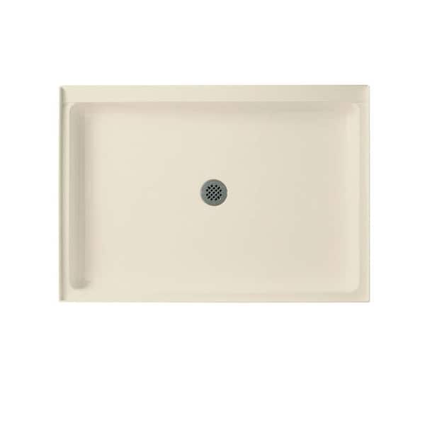Swan 34 in. x 48 in. Solid Surface Single Threshold Center Drain Shower Pan in Bone