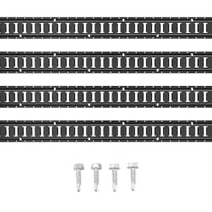 E Track Tie Down Rail Kit 5 ft. Steel Rails Heavy Duty E track Rails with Screws Loads Up to 2000 lbs. (4-Pack)