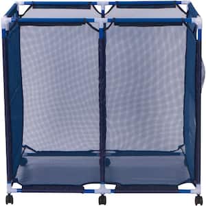 35 in. L x 24 in. W x 35 in. H Rolling Pool Storage Mesh Net Cart for Floats, Toys and Accessories (Blue)