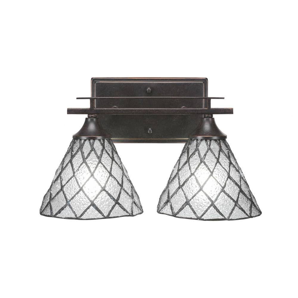 Ontario 14.5 in. 2-Light Dark Granite Vanity Light