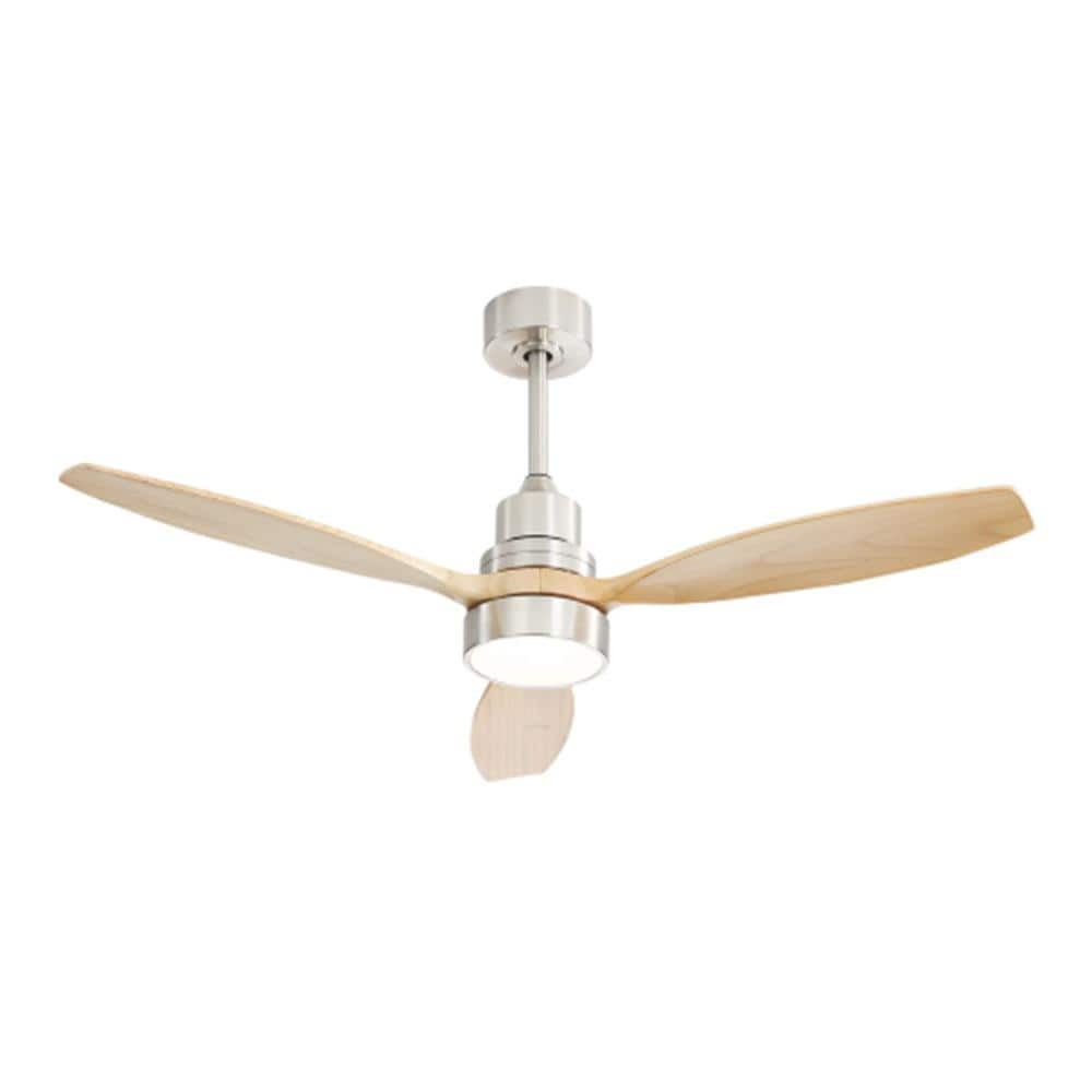 52 in. Indoor Brushed Nickel Ceiling Fan with Adjustable White Integrated L