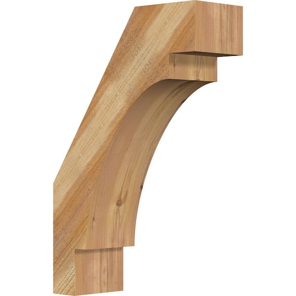 Ekena Millwork 6"W x 16"D x 24"H Merced Rough Sawn Knee Brace, Western Red Cedar