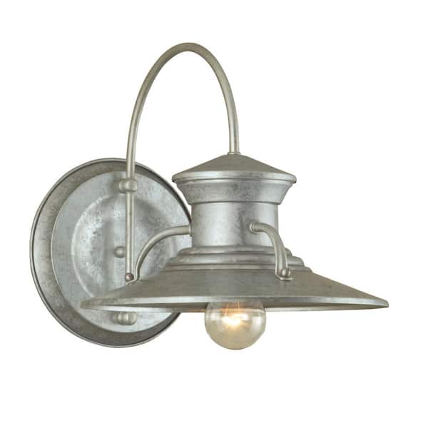NORWELL Budapest 1-Light Large Galvanized Metal Outdoor Wall Lantern Sconce