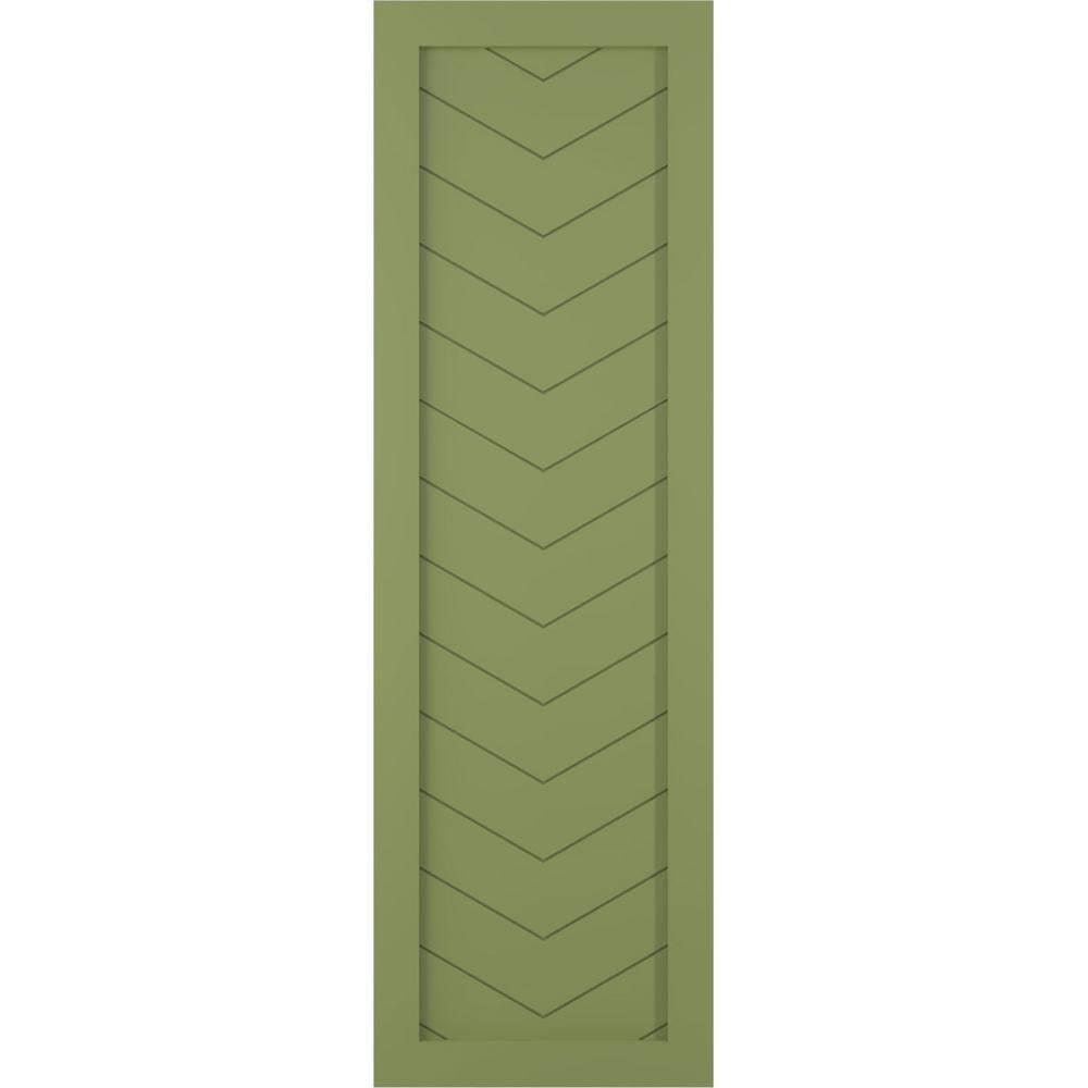 12 in. x 50 in. True Fit PVC Single Panel Chevron Fixed Mount Board and Batten Shutters, Moss Green (Per Pair) price history on PriceWatchPro