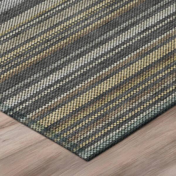 Chantille Machine Washable Indoor/Outdoor Abstract ACN3106 Graphite 2 ft. x 3 ft. Accent Rug