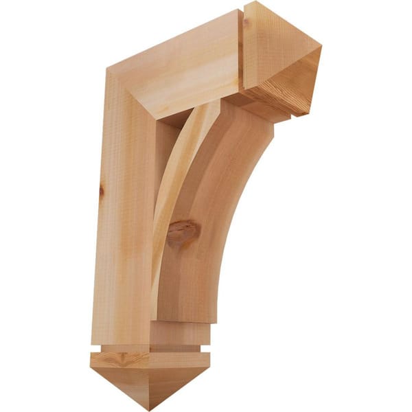 Ekena Millwork 5.5 in. x 26 in. x 18 in. Western Red Cedar Thorton Arts and Crafts Smooth Bracket