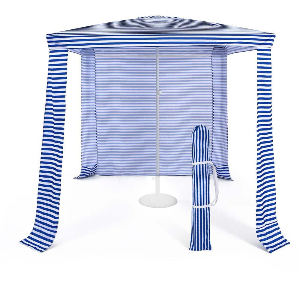 6.6 ft. x 6.6 ft. Navy Foldable Beach Cabana Easy-Setup Beach Canopy W/Carry Bag