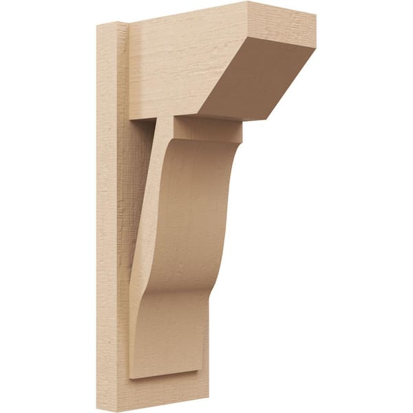 Ekena Millwork 8 in. x 24 in. x 12 in. Funston Slat Rough Cedar Woodgrain Timberthane Polyurethane Outlooker, Primed Tan