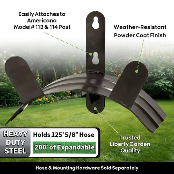 125 ft. Black Steel Heavy-duty Wall Mounted Garden Hose Reel (2-Pack)