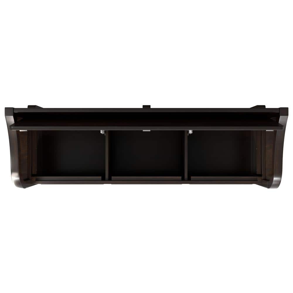 Chestnut Brown Solid Wood Entryway Storage Bench with Flip Lid