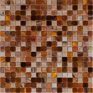 Skosh Glossy Brown 11.6 in. x 11.6 in. Glass Mosaic Wall and Floor Tile (18.69 sq. ft./case) (20-pack)