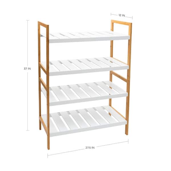 Organize It All 31.5 Bamboo Shoe Rack With Umbrella Stand