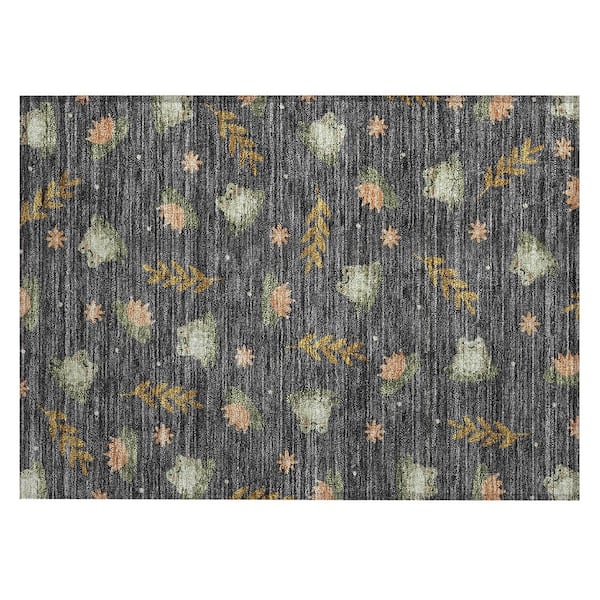 Chantille Machine Washable Indoor/Outdoor Abstract ACN2795 Black 3 ft. x 4 ft. Area Rug