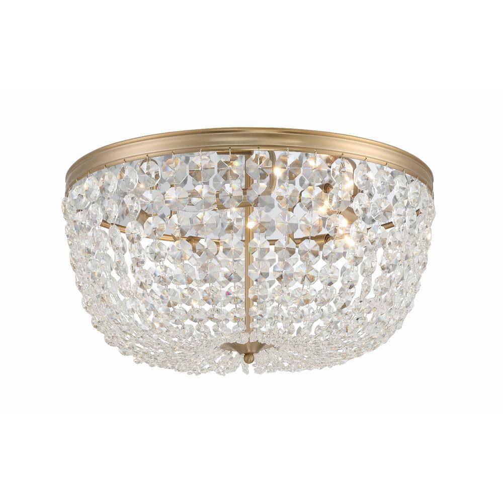 Nola Vibrant Gold 5-Light Crystal Flush Mount