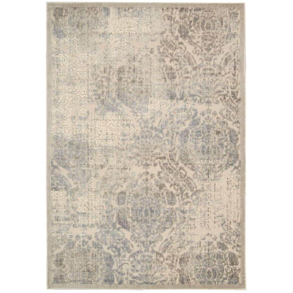 Nourison Graphic Illusions Ivory 5 ft. x 7 ft. Persian Vintage Area Rug Striking, bold patterns define this alluring Nourison Grapic Illusions Collection of tantalizing area rugs. Featuring an exciting hand-carved, high-low texture and contemporary color palette, these attractive area rugs will add a distinctive flair to any setting. Indulge the senses and make a bold statement with these durable and captivating creations for the floor. Color: Ivory.