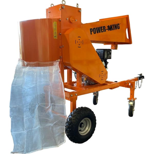 5 in. 14 HP Gas Powered Self-Feeding Commercial Chipper Shredder Wood Logger, Chops and Bags Firewood, Recoil Start
