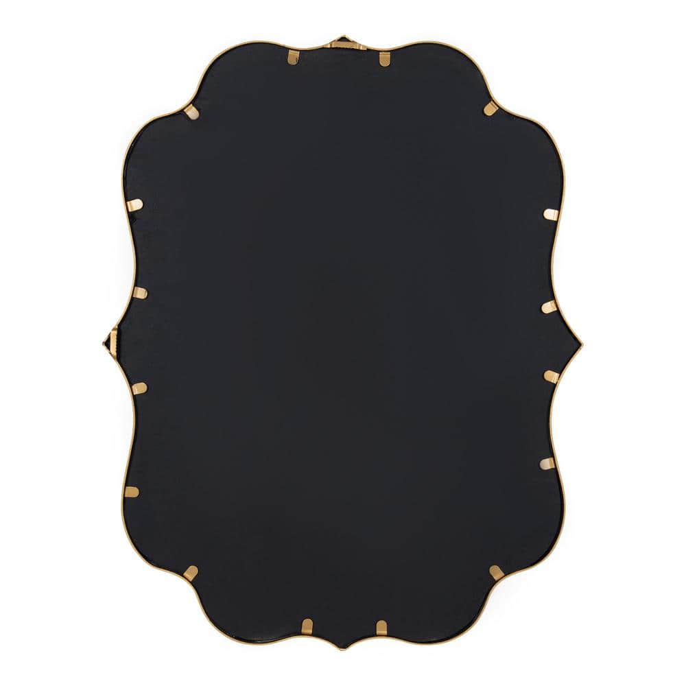 Elegant Gold Scalloped Rectangular Vanity Wall Mirror