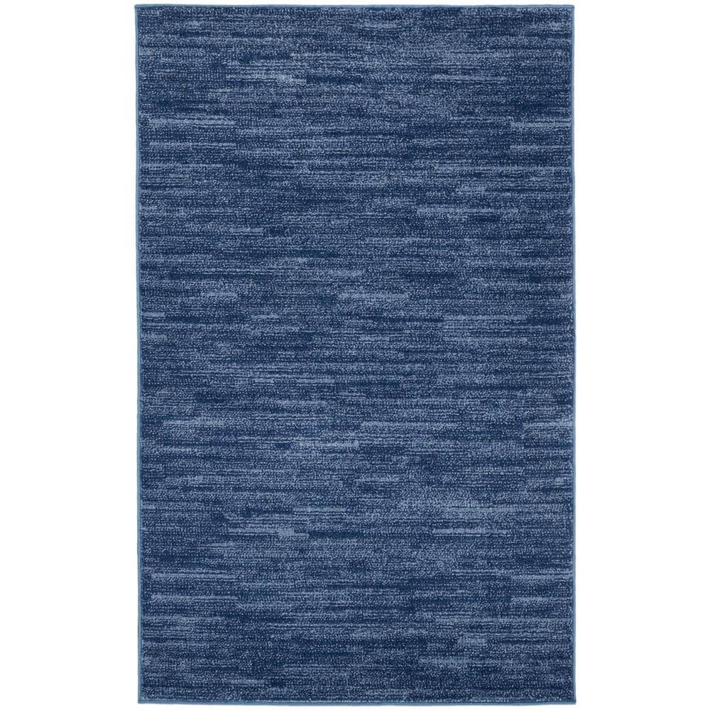 Essentials 3 ft. x 5 ft. Navy Blue Solid Contemporary Indoor/Outdoor Patio Kitchen Area Rug price history on PriceWatchPro