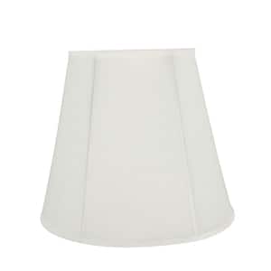 16 in. x 14 in. Off White and Vertical Piping Hexagon Bell Lamp Shade