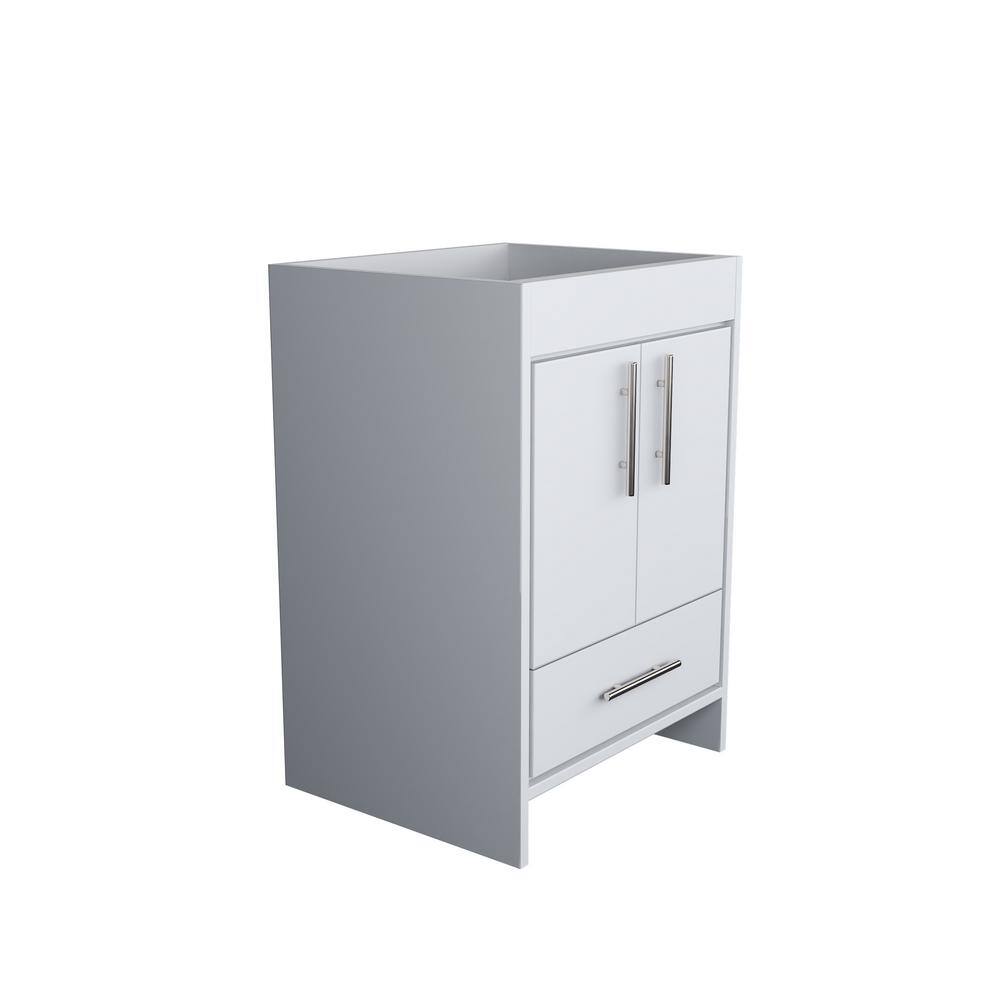 Capri 24" White Modern Bathroom Vanity with Brushed Nickel Handles