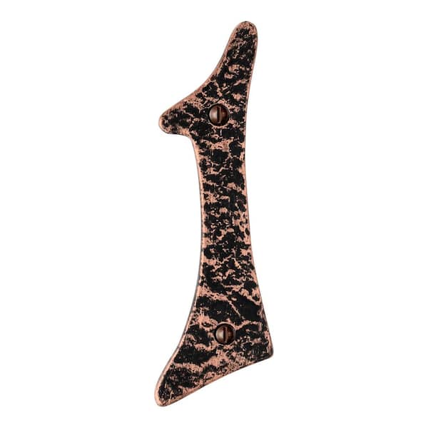 Mascot Hardware Hammered 6 in. Antique Copper House Number 1