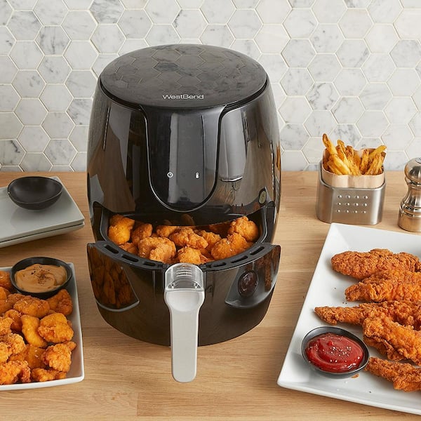 West Bend Air Fryer Dual Basket 10-Quart Capacity with Digital Controls  View Windows and 15 Cooking Presets, Nonstick Frying Baskets, 1600-Watts