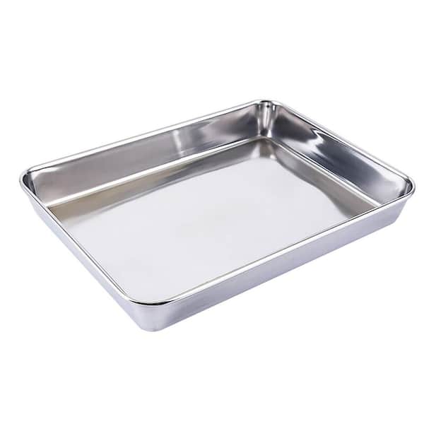 Heavy Duty Stainless Steel Superior Mirror Finish Deep Edge Single Baking Sheet Pan with Leak-Proof Design for Oven