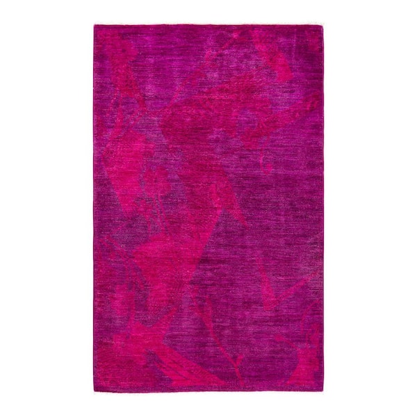 Solo Rugs Vibrance One-of-a-Kind Contemporary Pink 4 ft. 3 in. x 6 ft. 9 in. Overdyed Area Rug