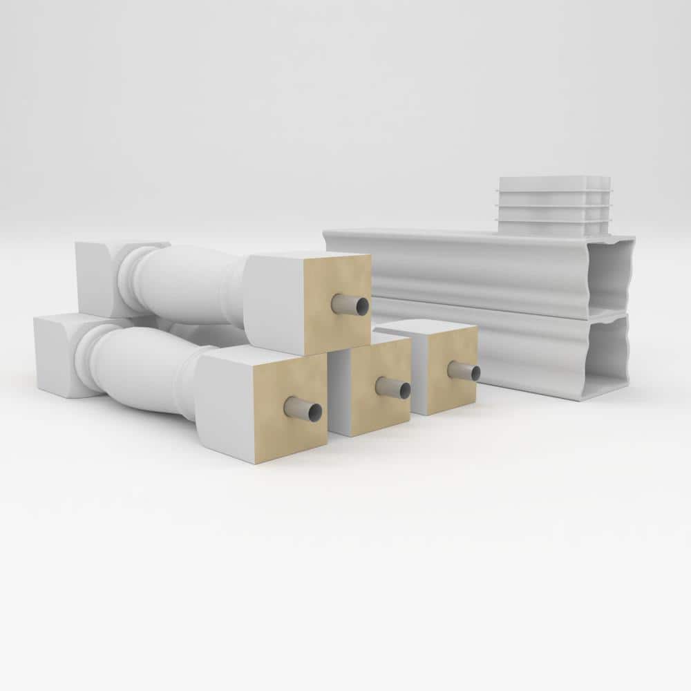 Oxford White Fiberglass and Polyurethane Deck Railing Kit, 24 in x 38 in