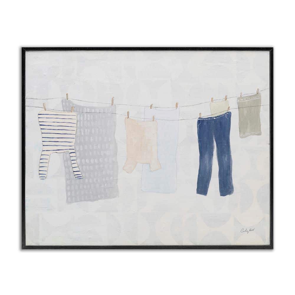 Laundry Day Hanging Clothes by Courtney Prahl Black Framed Nature Giclee Art Print 16 in. x 20 in. price history on PriceWatchPro