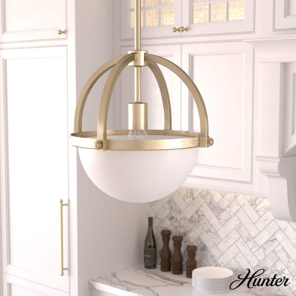 Alturas Gold Globe Pendant Light with White Glass Diffuser