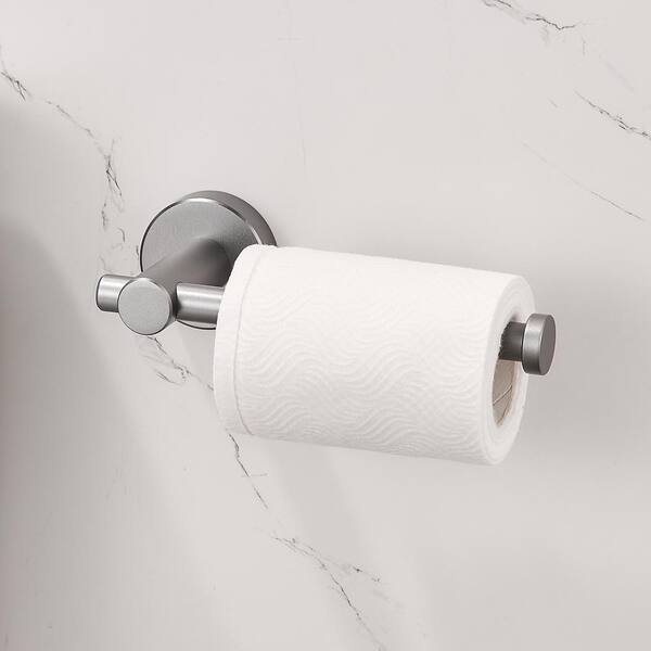 Toilet Roll Paper Holder Organizer Wall Mount Storage Reusable Kitchen  Bathroom No Drill Tissue Towel Dispenser