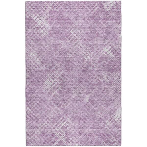 Dream Shag Premium Machine Washable Abstract ADS825 Lavender 8 ft. x 10 ft. Area Rug