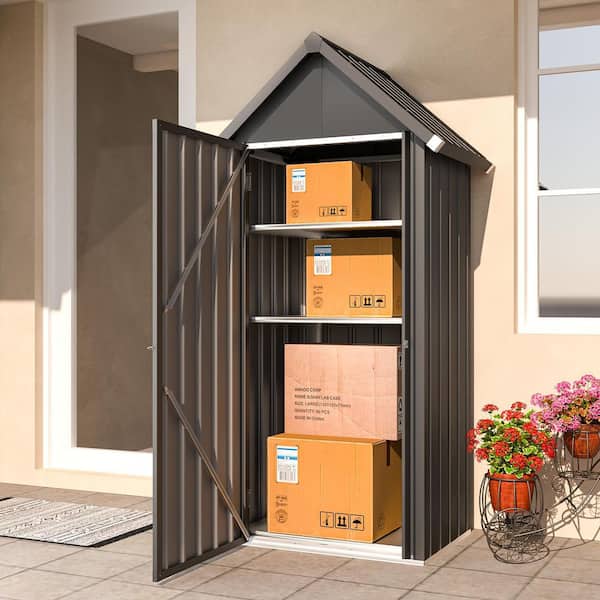 AECOJOY 2.8 ft. W x 2.2 ft. D Outdoor Metal Shed Storage Cabinet