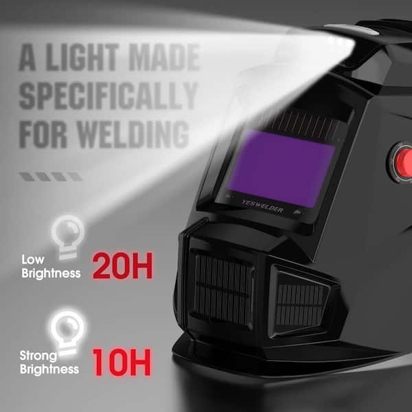 Auto Darkening Welding Helmet with Fan and Light, 4 Arc Sensor for TIG MIG ARC Weld Hood Helmet