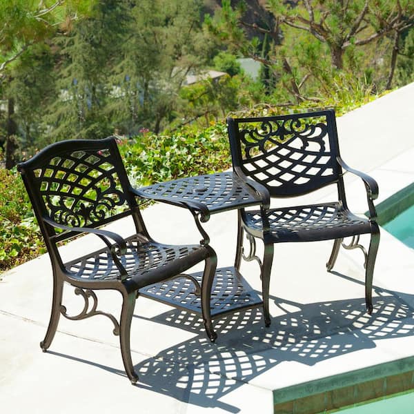 3 Piece Aluminum Patio Conversation Set, Outdoor Furniture Sarasota