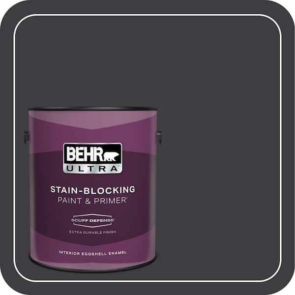 BEHR ULTRA 1 gal. #PPH-34 Black Smoke Extra Durable Eggshell Enamel Interior Paint & Primer