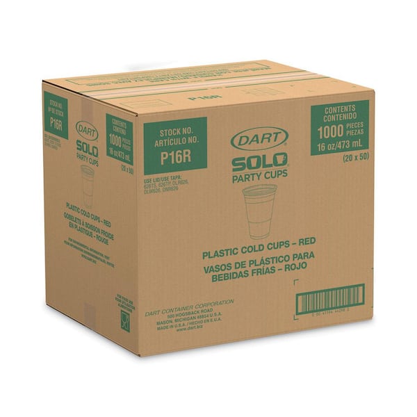 Plastic Cold Cups, 16 oz, Red, 50/Pack Plastic Cold Cups, 16 oz, Red, 50/Pack
