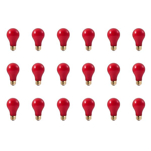 Bulbrite 25-Watt A19 Ceramic Red Dimmable Incandescent Light Bulb (18-Pack)